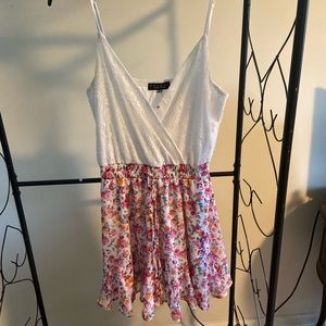 Francescas Floral Dress with White Top
